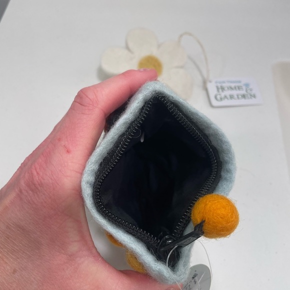 Handcrafted Felted Wallet with Butterfly and Flower with Bumblebee - Picture 6 of 8